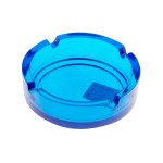 Round ashtray, made of glass, Selena, 10.5 cm, blue color